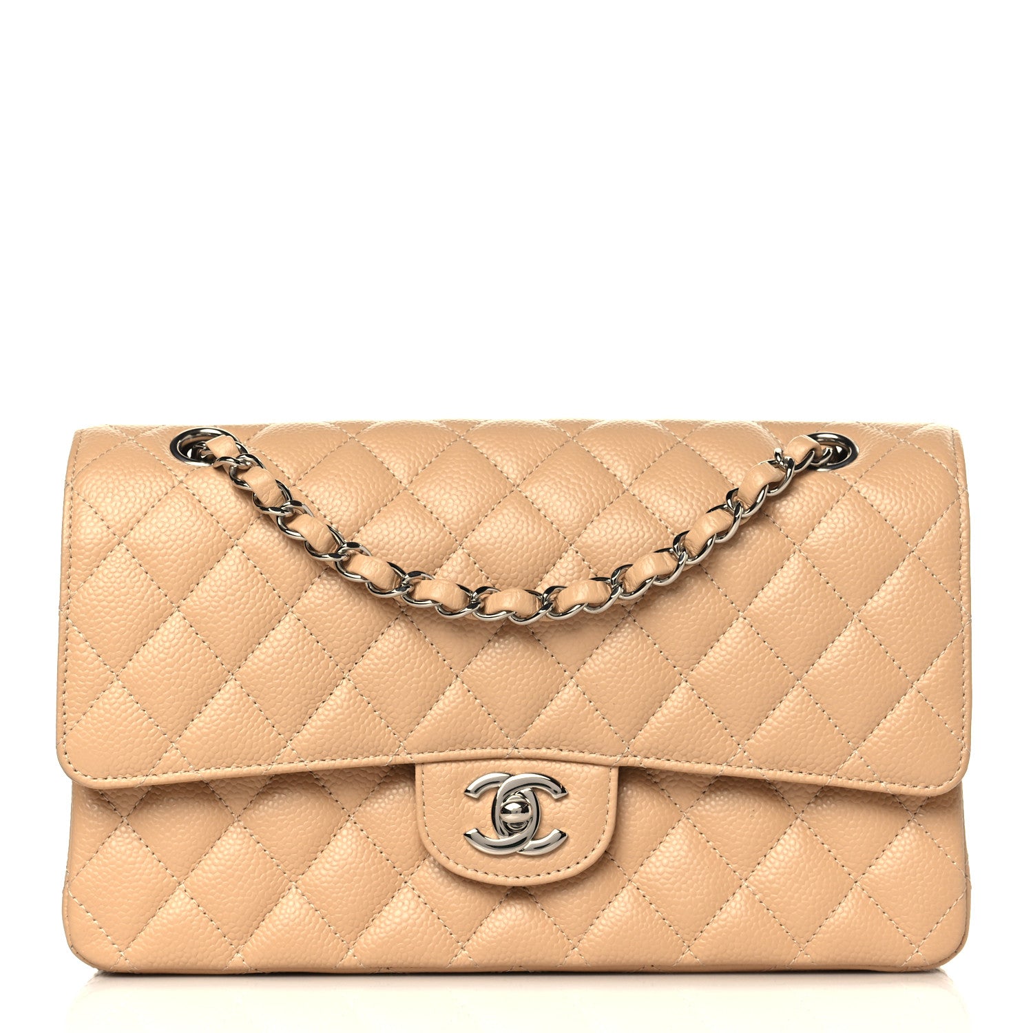 Chanel Caviar Quilted Medium Double Flap Beige 1 of 9
