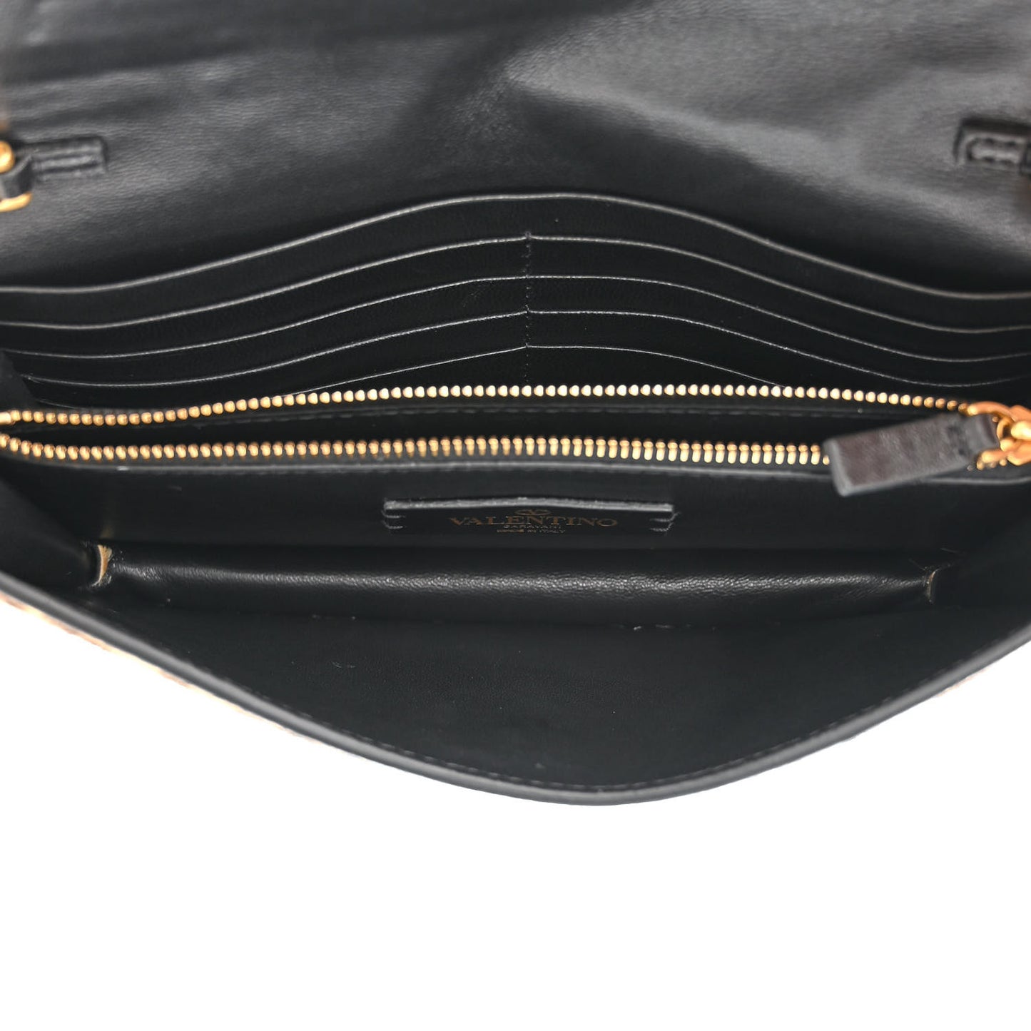 Calf Hair Leopard Print VSling Chain Wallet
