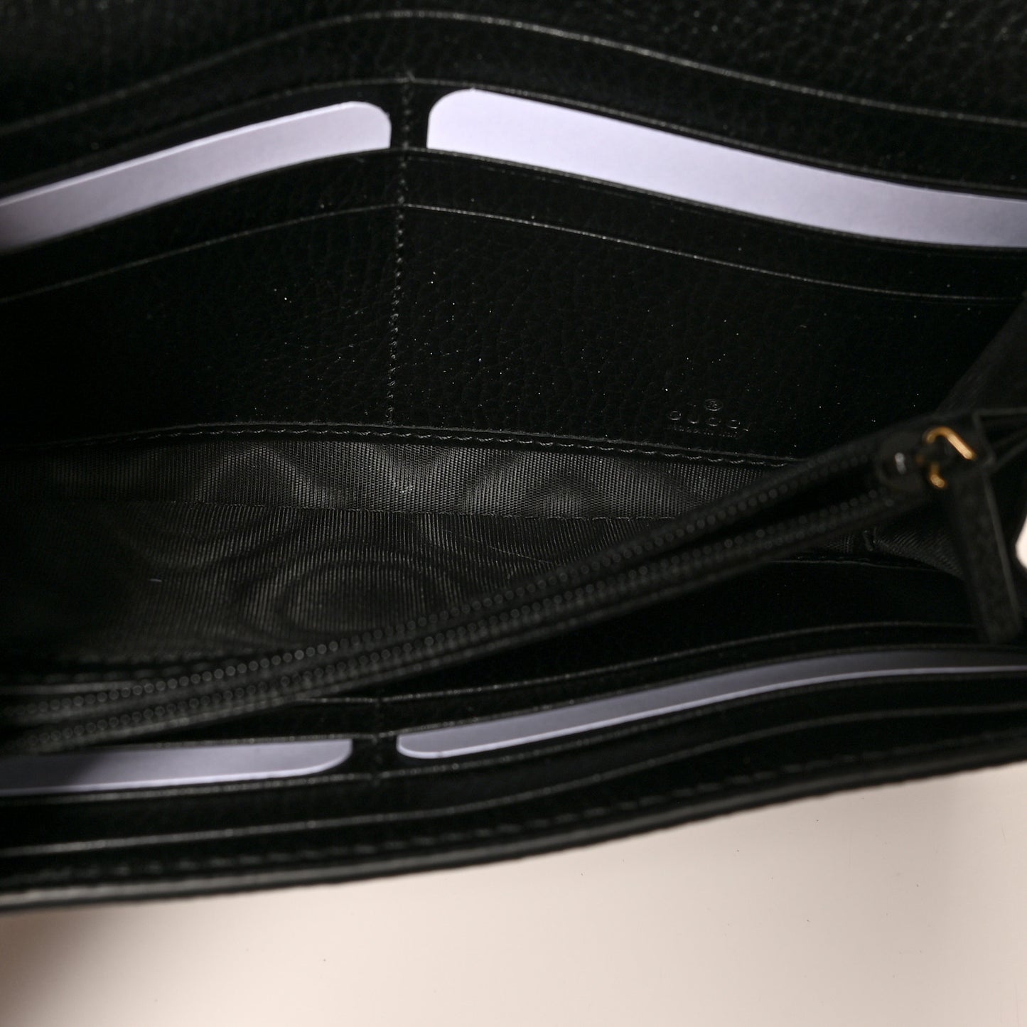Dollar Calfskin GG Supreme Monogram GG Marmont Continental Wallet Black Beige Ebony