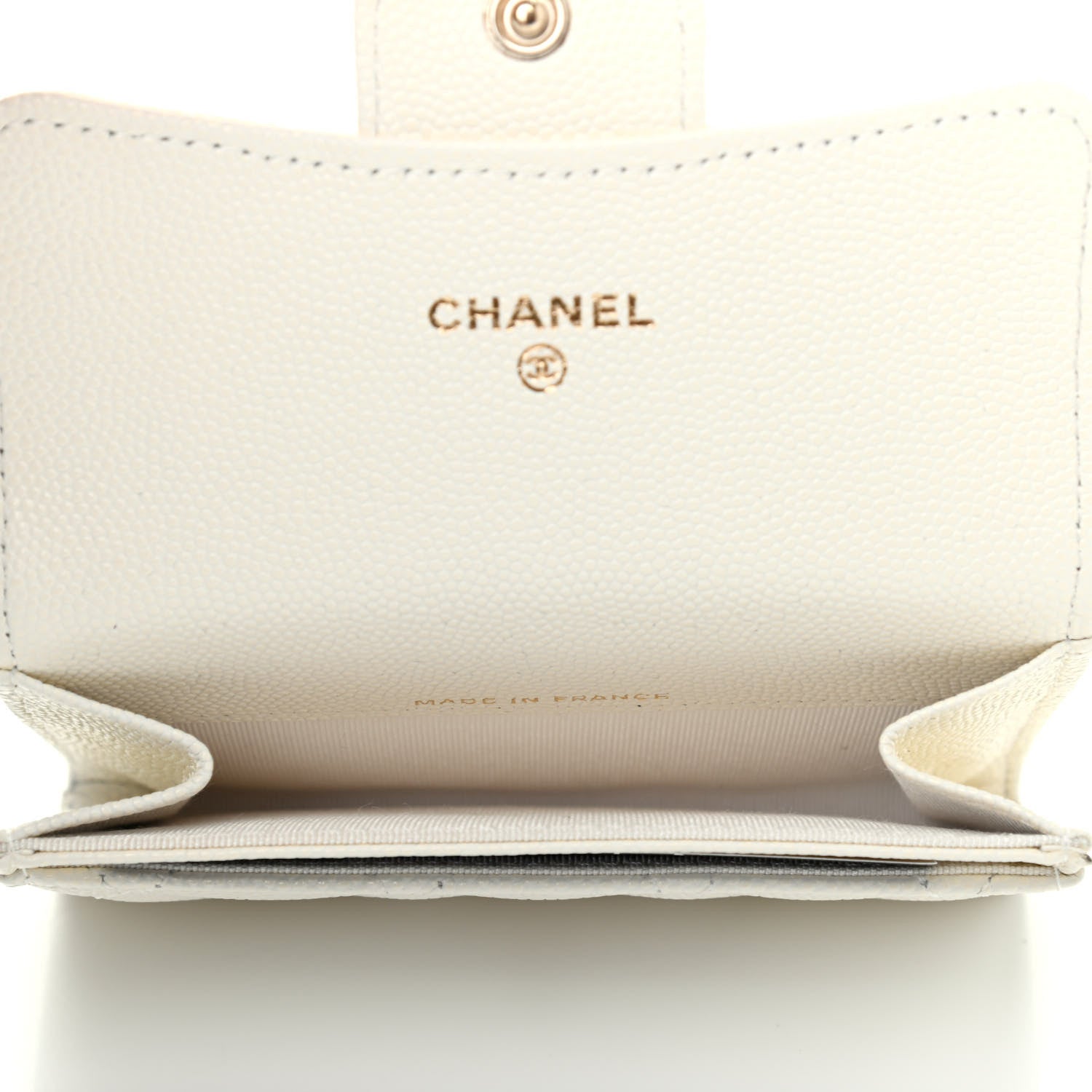 Chanel Caviar Quilted Flap Card Holder White 4 of 4