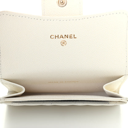 Chanel Caviar Quilted Flap Card Holder White 4 of 4