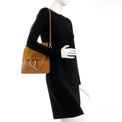 Chloe Suede Calfskin Medium Faye Shoulder Bag Mustard Brown 2 of 8