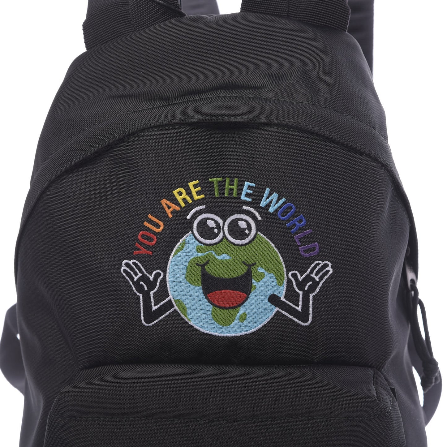 Nylon Embroidered You Are The World Explorer Backpack S Black