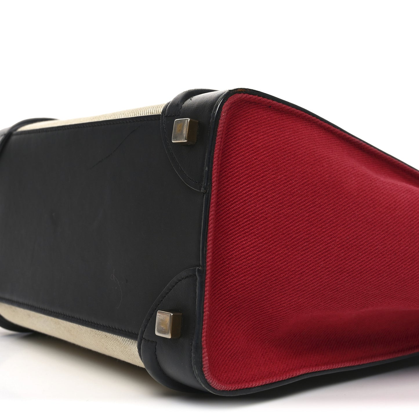Canvas Smooth Calfskin Micro Tri-Color Luggage Carmin