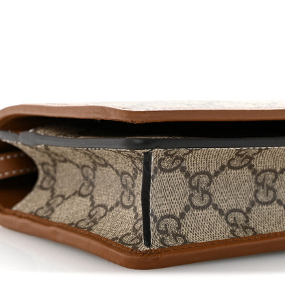 Gucci GG Emblem Monogram Wallet With Strap Beige Brown 9 of 11