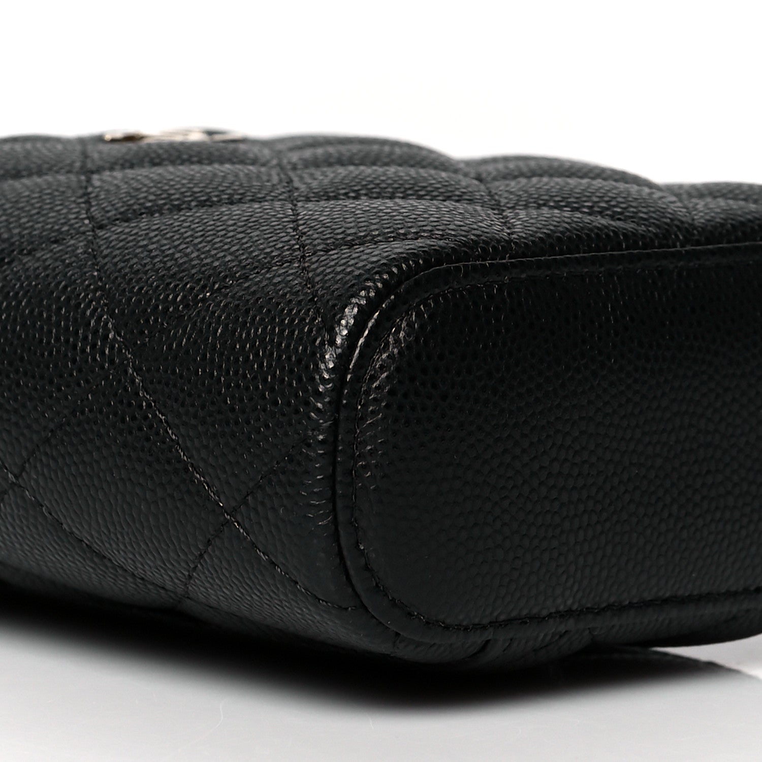 Chanel Caviar Quilted Small Vertical Coco Beauty Vanity Case With Chain Black 9 of 10