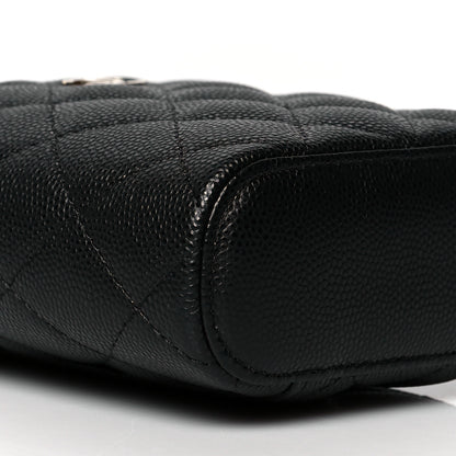 Chanel Caviar Quilted Small Vertical Coco Beauty Vanity Case With Chain Black 9 of 10