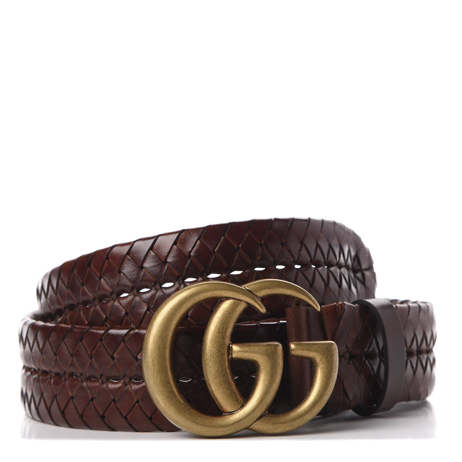 Gucci Calfskin Braided Double G 40mm Belt 90 36 Cuoio Bruciato 2 of 6