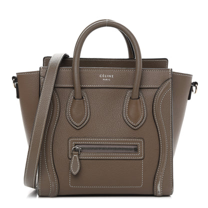 Celine Drummed Calfskin Nano Luggage Souris 1 of 20