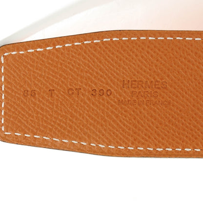 Hermes Epsom Reversible 42mm Belt 85 Gold Orange 2 of 5