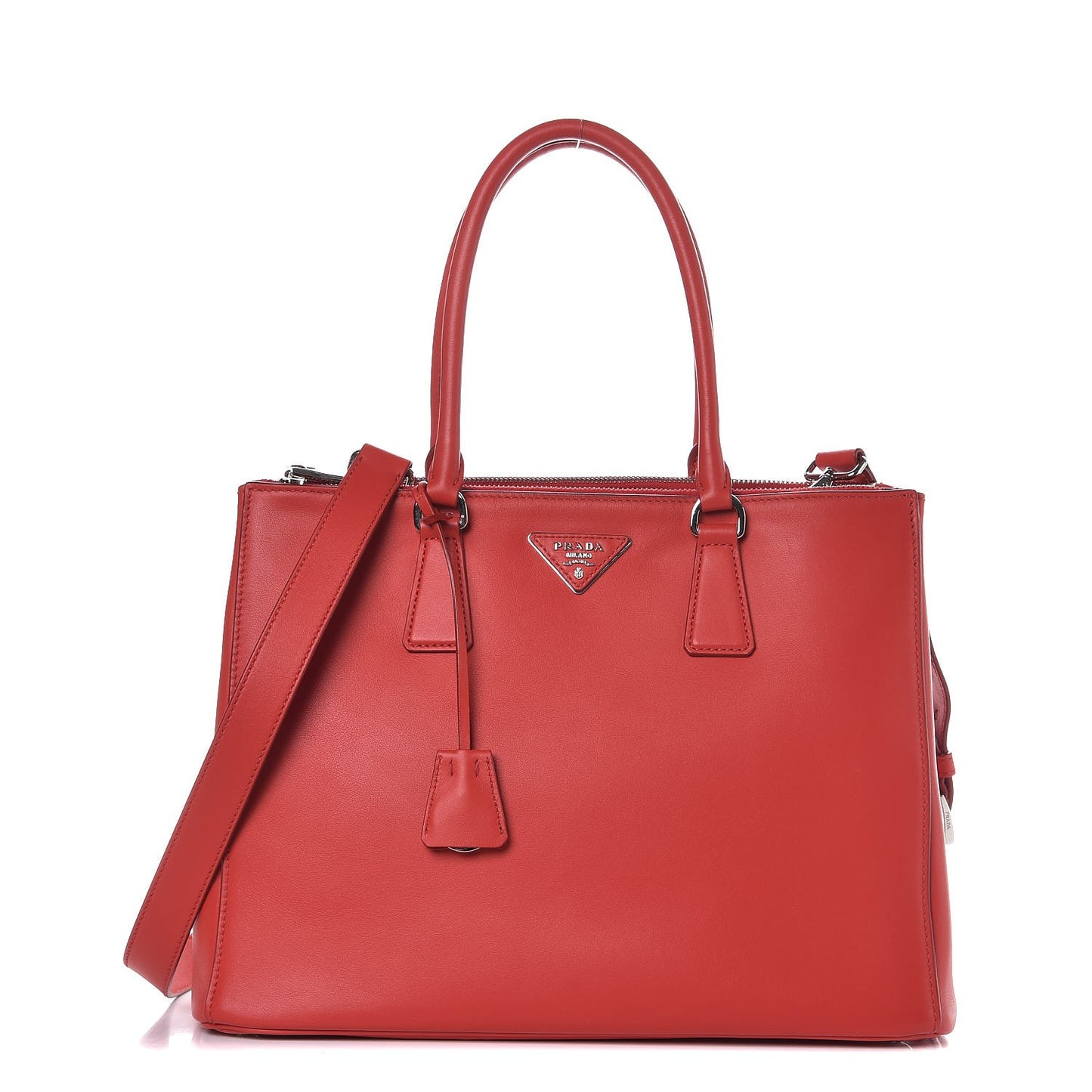 City Calf Medium Galleria Double Zip Tote Lacca