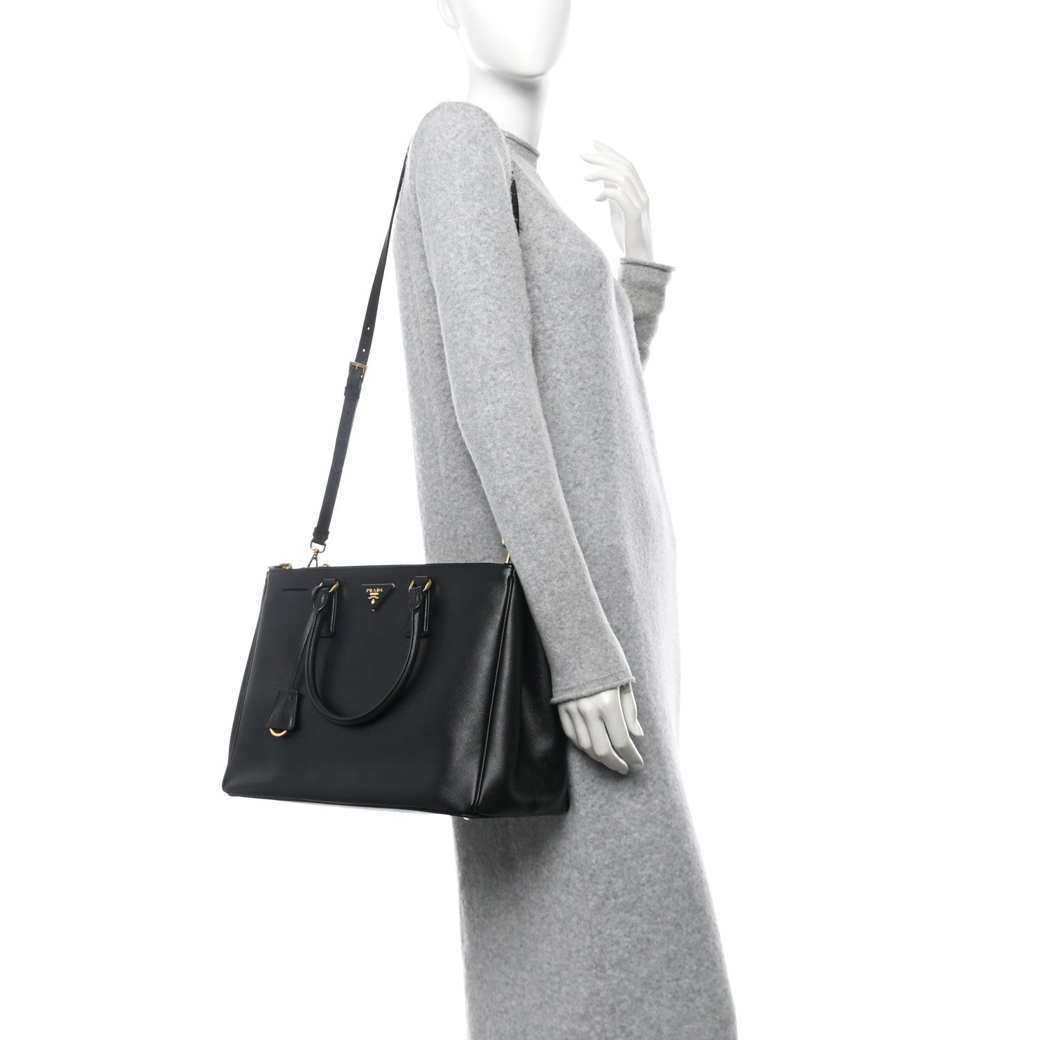 Prada Saffiano Lux Large Galleria Double Zip Tote Black 2 of 11