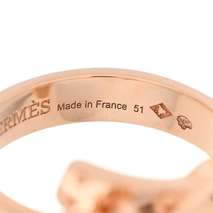 Hermes 18K Rose Gold Kelly Gavroche Ring 51 5.75 5 of 8