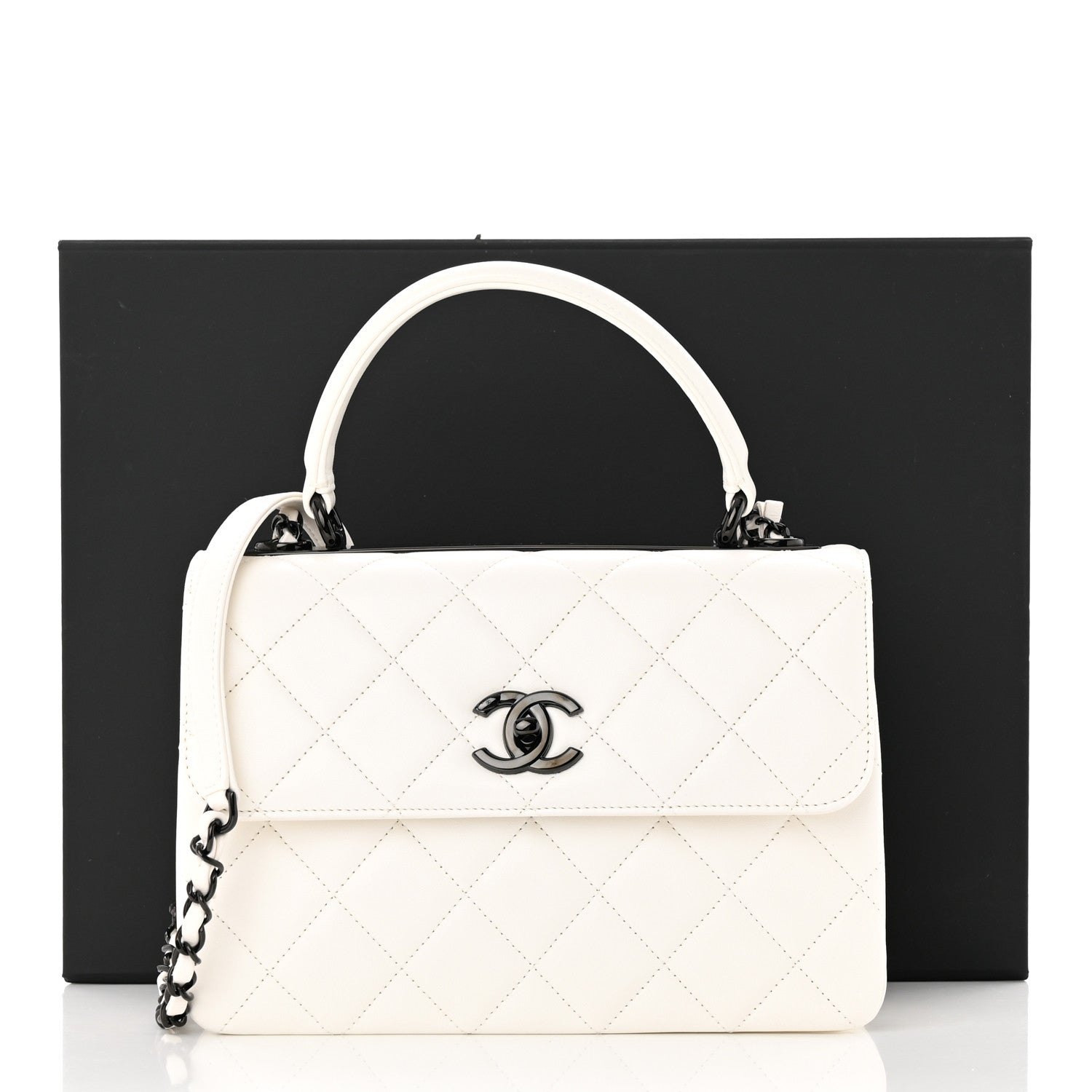 Chanel Lambskin Quilted Small Trendy CC Dual Handle Flap Bag White 11 of 11
