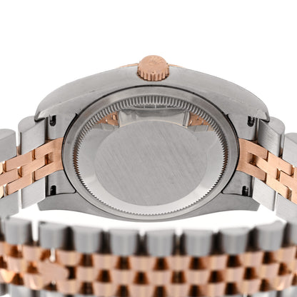 Rolex Stainless Steel 18K Everose Gold Diamond 36mm Oyster Perpetual Datejust Watch Silver 116231 4 of 5