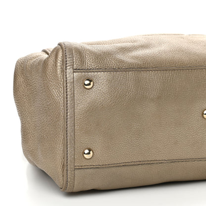 Gucci Metallic Pebbled Calfskin Medium Soho Shoulder Bag Golden Beige 8 of 13