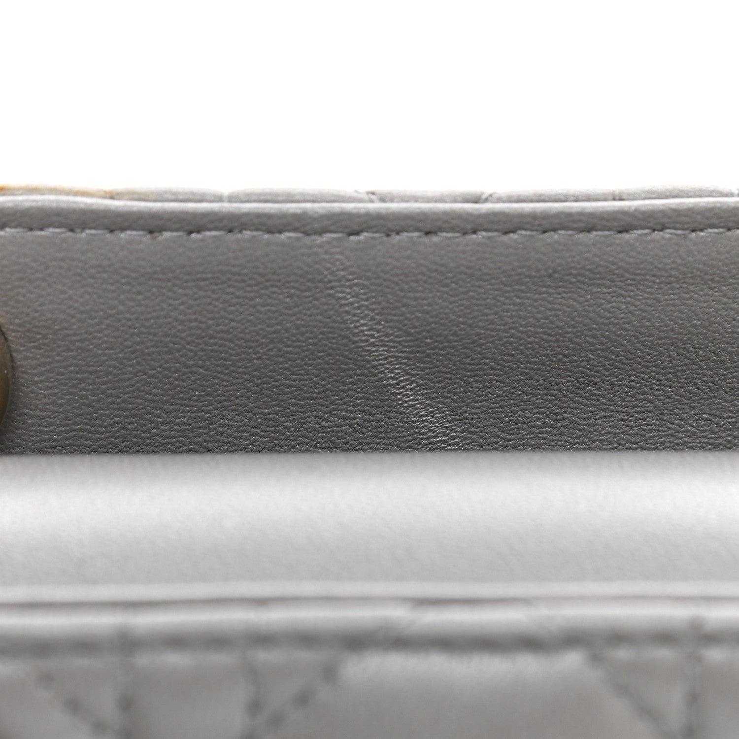Christian Dior Metallic Lambskin Cannage Mini Lady Dior Grey 10 of 11