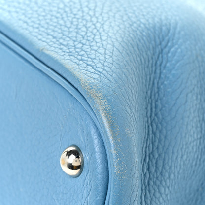 Hermes Taurillon Clemence Bolide 35 Bleu Jean 10 of 24
