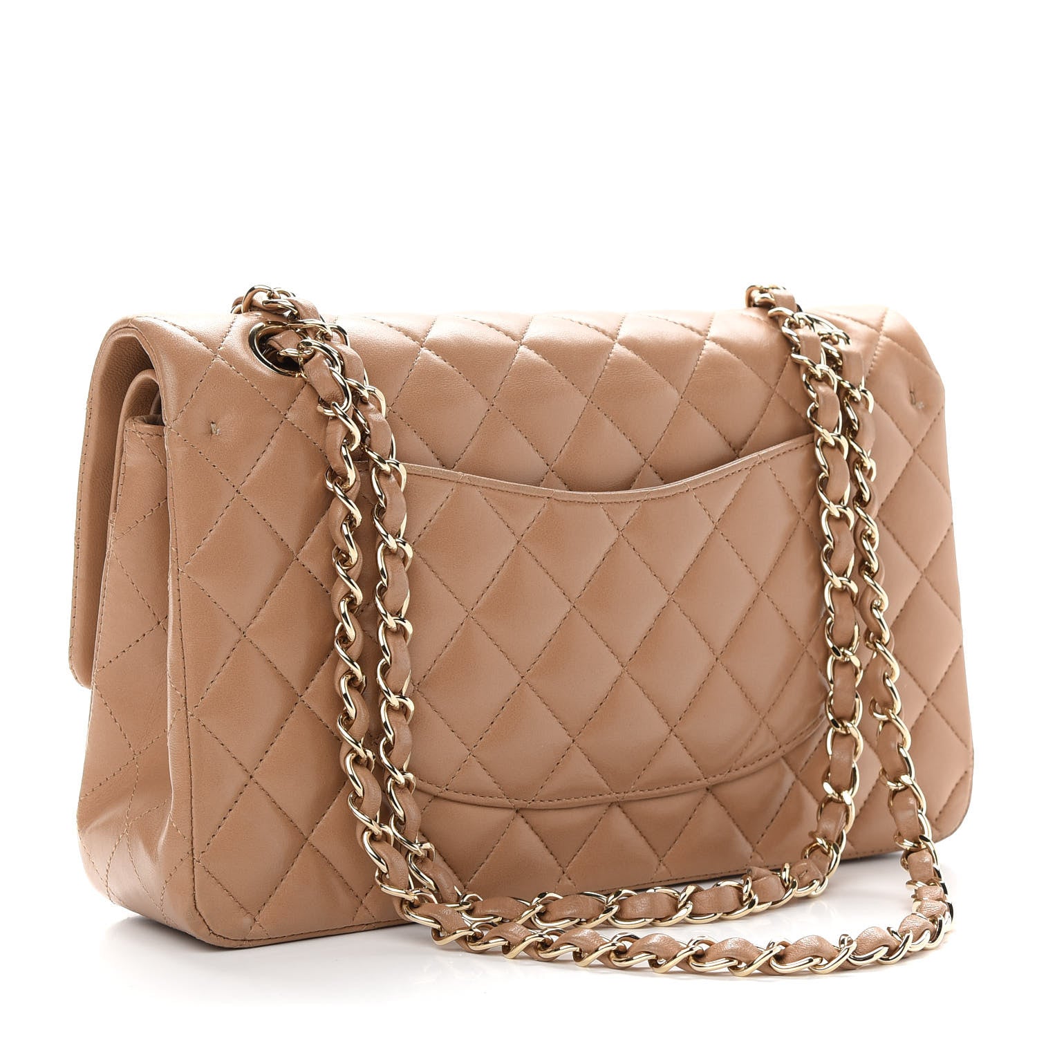 Chanel Lambskin Quilted Medium Double Flap Beige 3 of 9