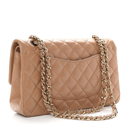 Chanel Lambskin Quilted Medium Double Flap Beige 3 of 9