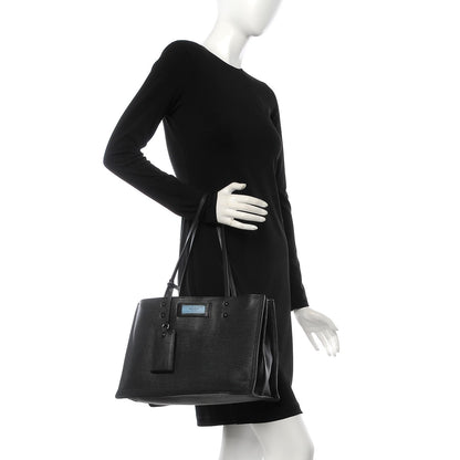 Prada Glace Calf Etiquette Tote Black Astrale 2 of 10