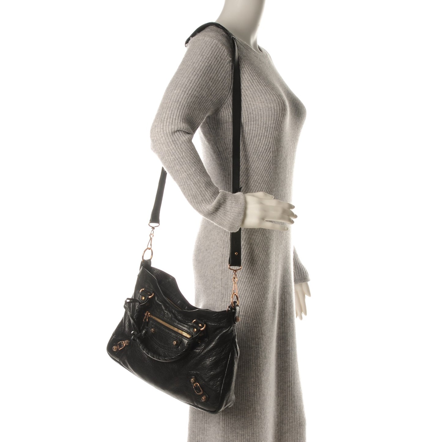Agneau Giant 12 Rose Gold Hardware Town Black