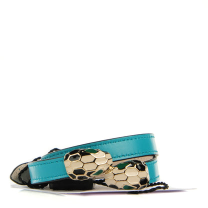 Bulgari Calfskin Serpenti Forever Multi-coiled Bracelet M Aquarelle Turquoise 1 of 13