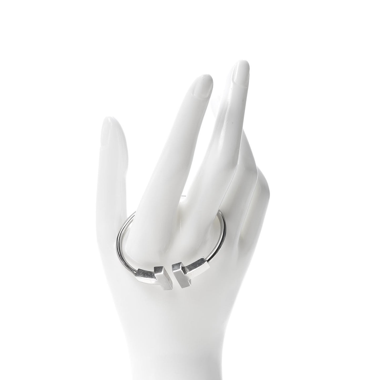 18K White Gold T Wide Wire Bracelet