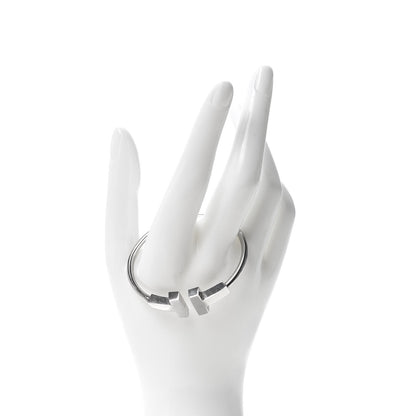 Tiffany 18K White Gold T Wide Wire Bracelet 2 of 5