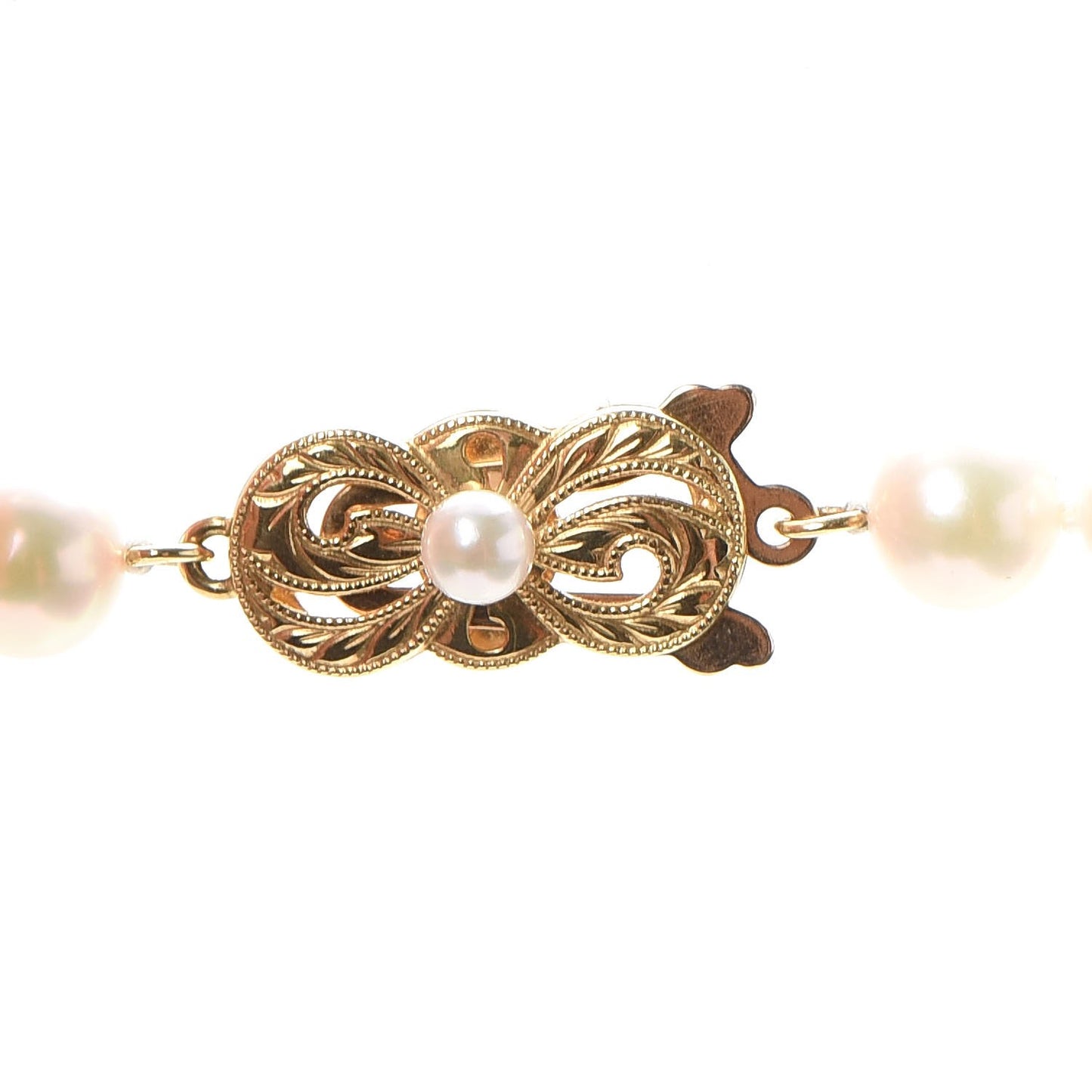 18K Gold Cultured Akoya 6-6.5mm Pearl Strand Necklace 19