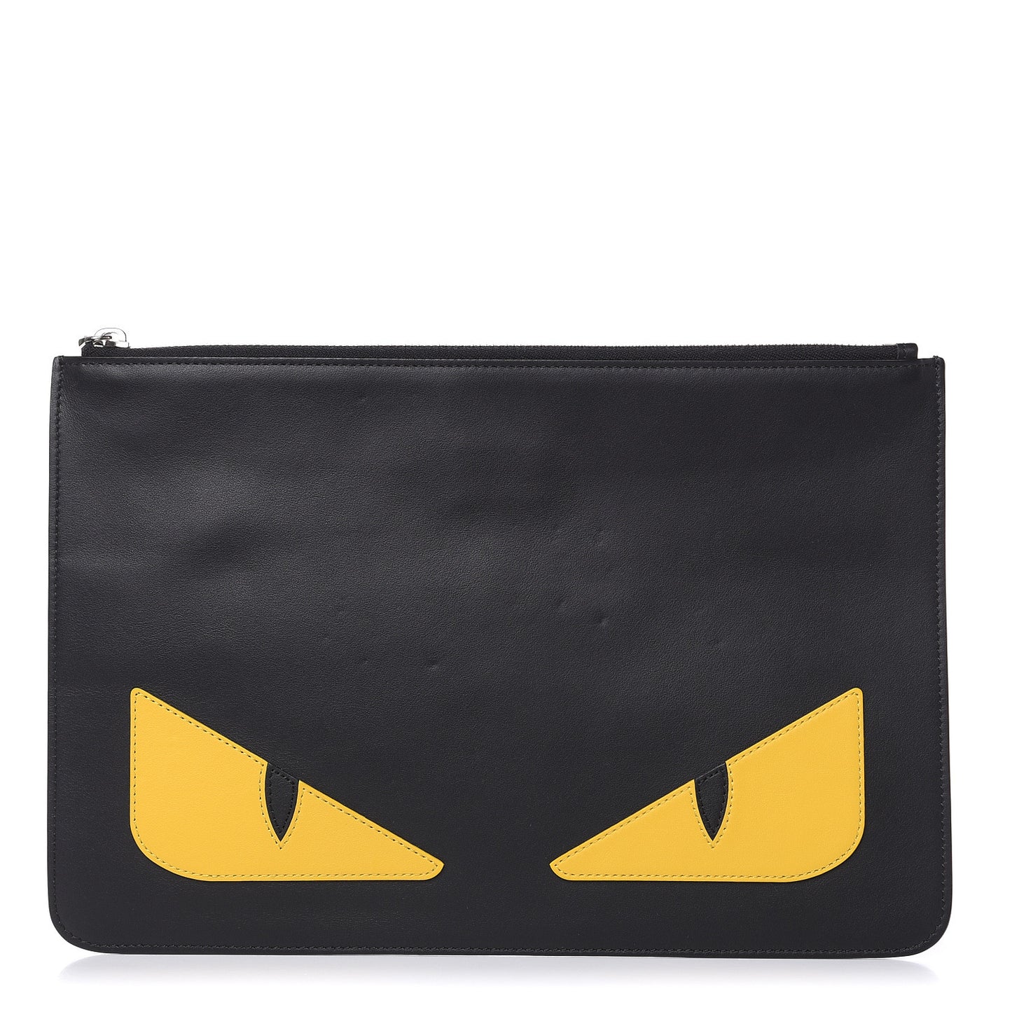 Vitello Century Monster Eyes Inlay Pouch Black Giallo