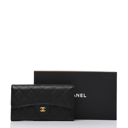 Chanel Caviar Quilted Large Flap Wallet Black 14 of 14