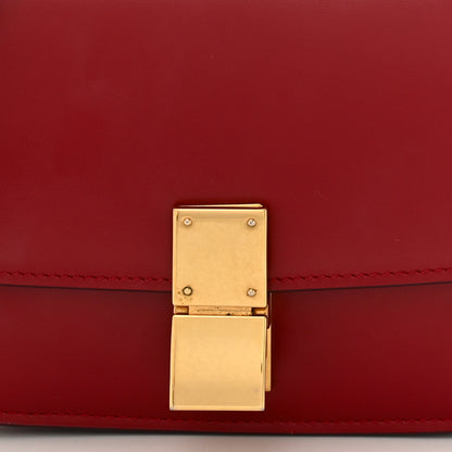 Celine Smooth Calfskin Small Classic Box Flap Bag Red 8 of 10