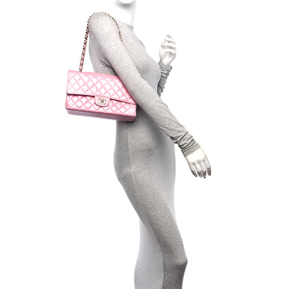 Chanel Pearly Lambskin Ombre Quilted Medium Double Flap Pink 2 of 11