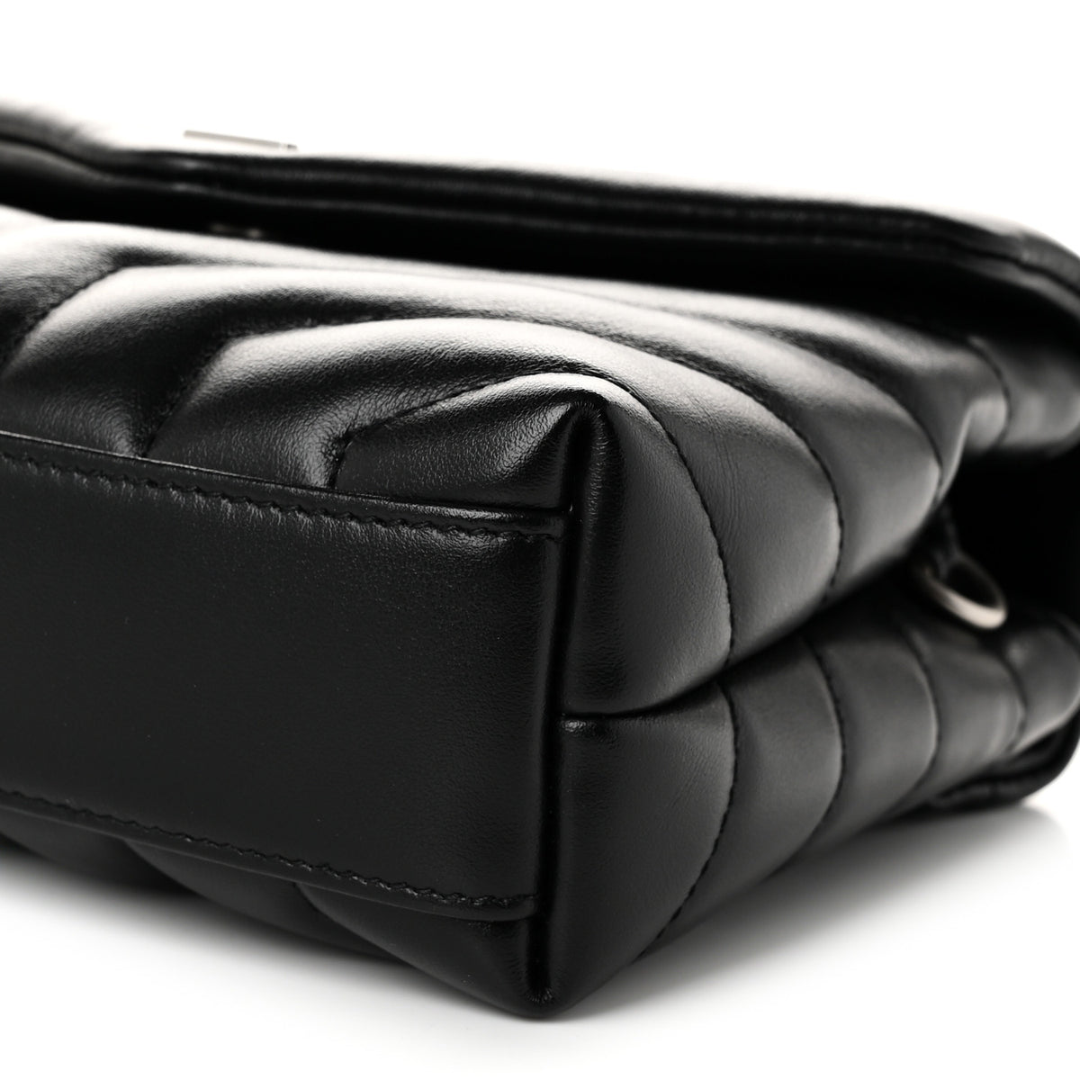 Saint Laurent Calfskin Y Quilted Monogram Toy Loulou Crossbody Bag Black 10 of 10