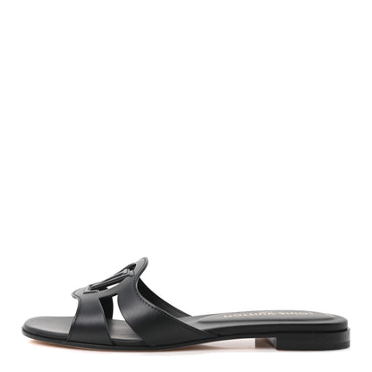 Louis Vuitton Calfskin LV Isola Flat Sandals 39 Black 1 of 9