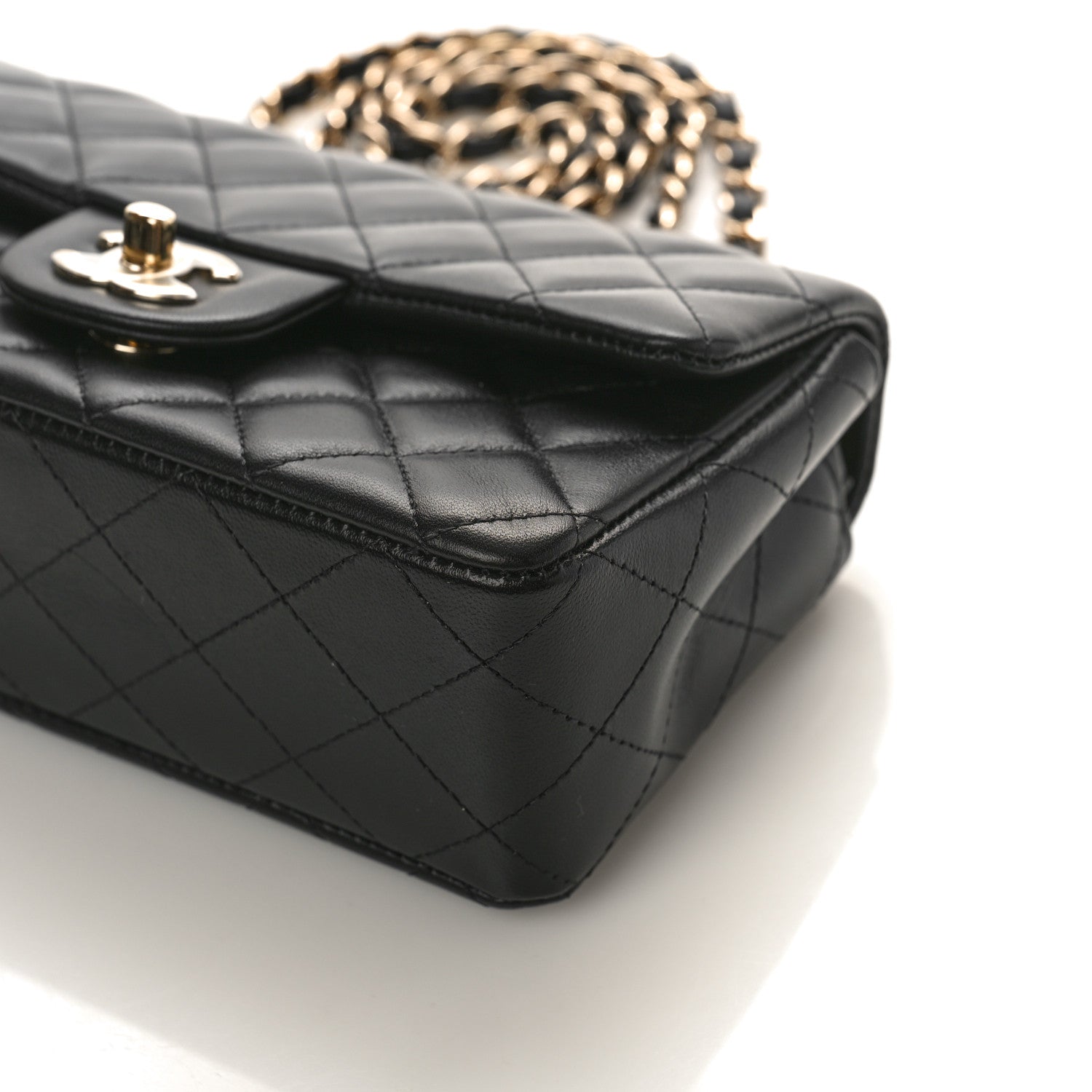 Chanel Lambskin Quilted Mini Rectangular Flap Black 9 of 10