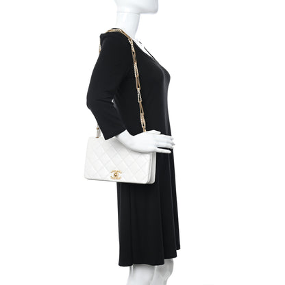 Chanel Lambskin Quilted Chain Flap White 2 of 12