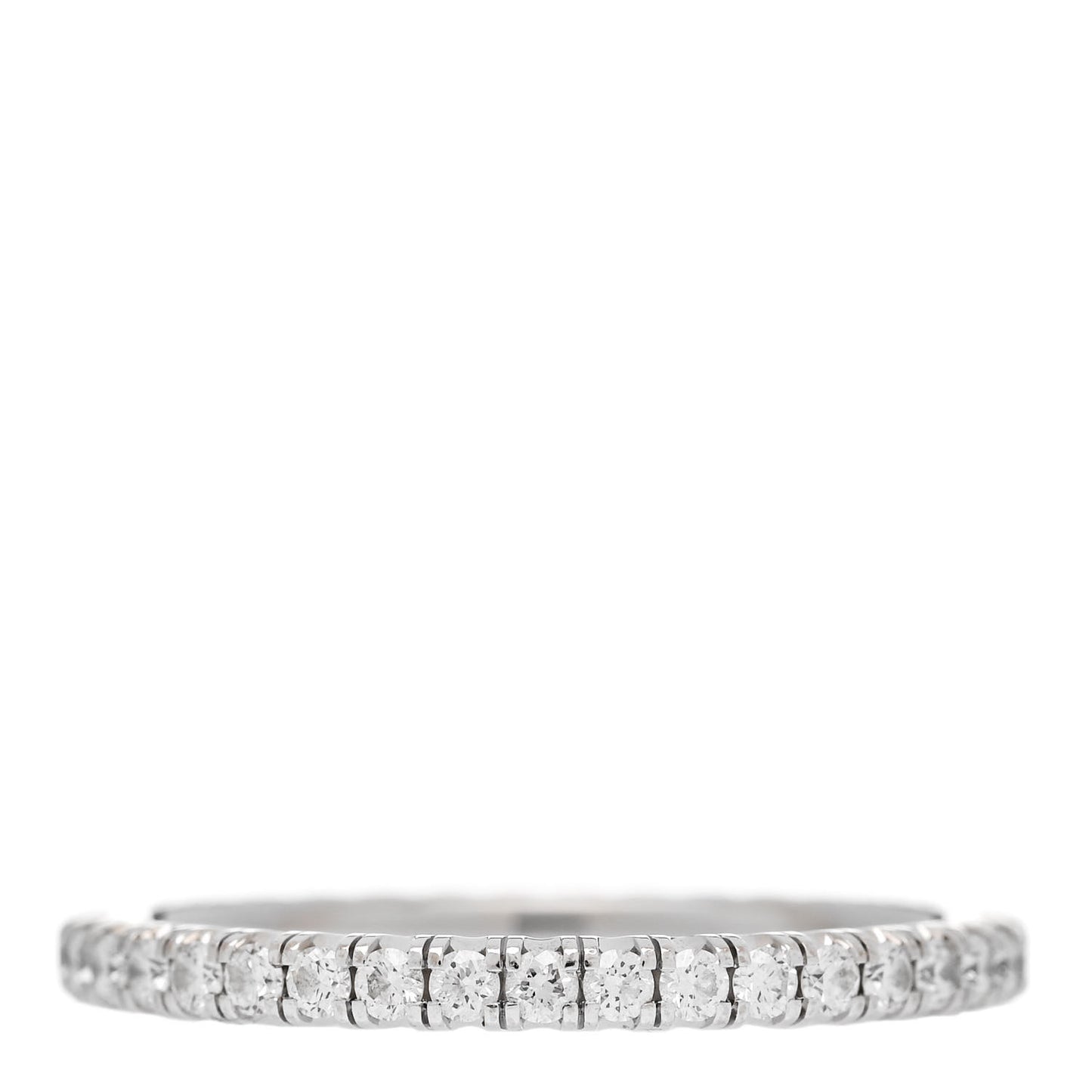 18K White Gold Diamond 2mm Etincelle de Cartier Wedding Band Ring 55 7.25