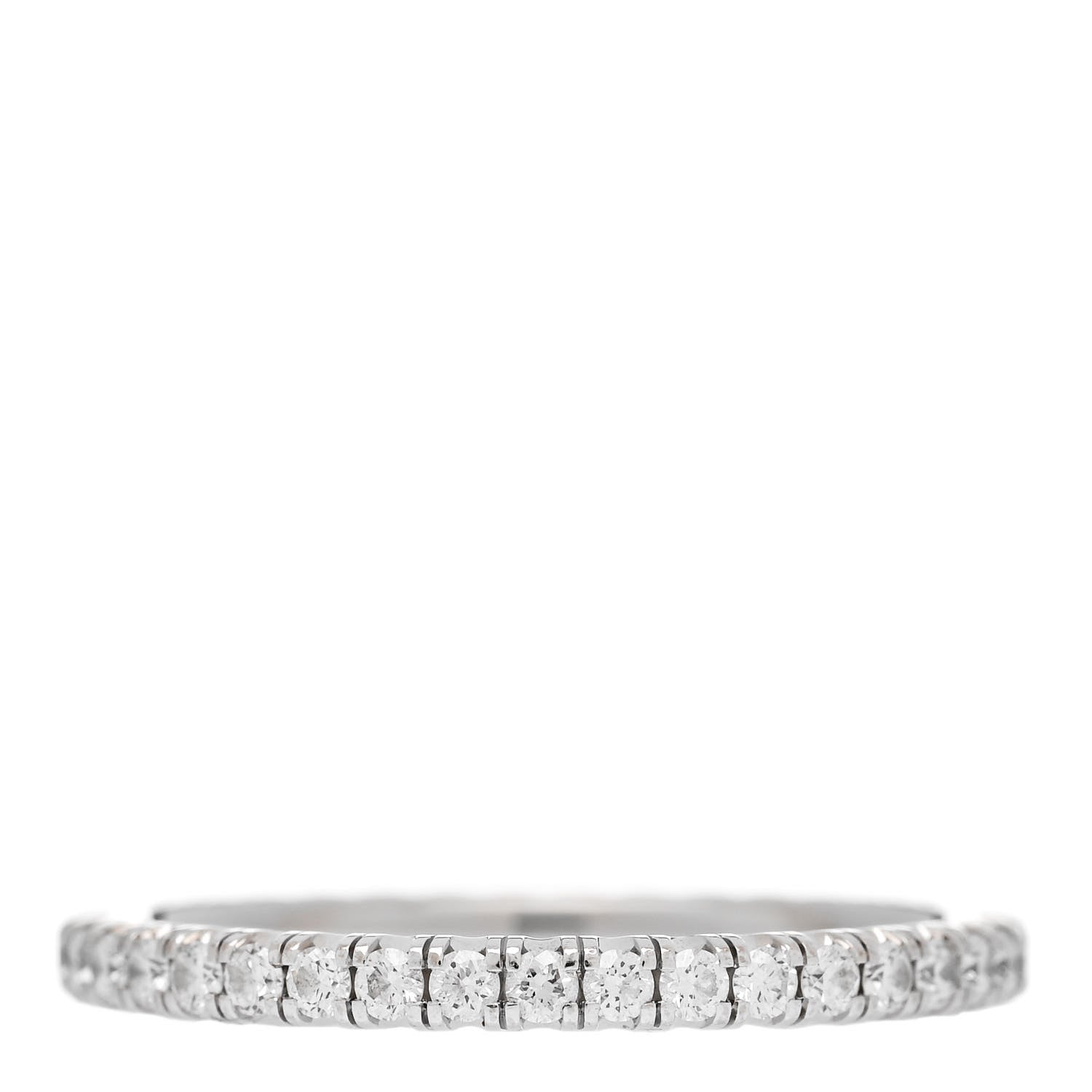 Cartier 18K White Gold Diamond 2mm Etincelle de Cartier Wedding Band Ring 55 7.25 3 of 5