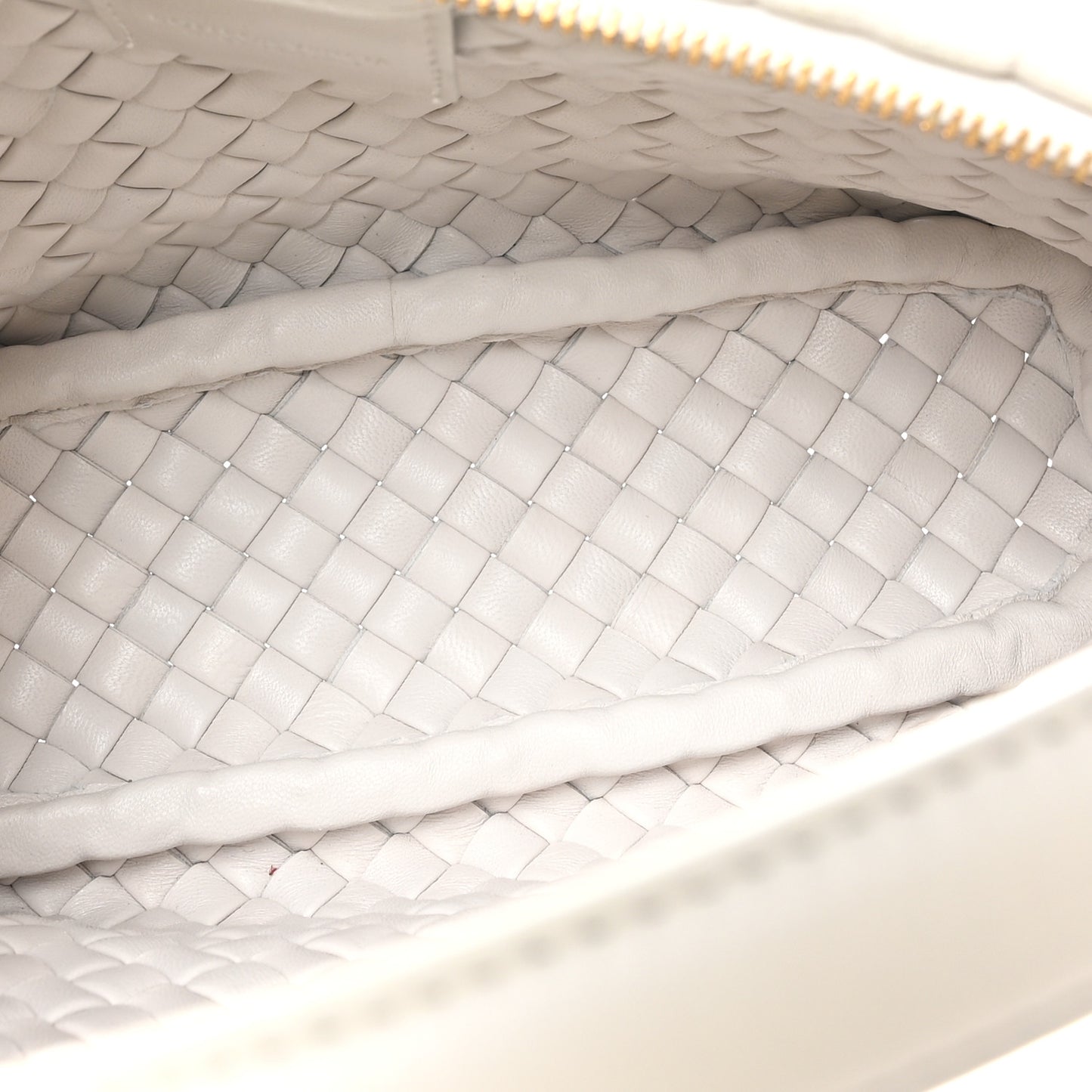Nappa Intrecciato Knot Shoulder Bag White