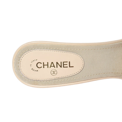 Chanel Calfskin CC Mules 36.5 Light Beige 5 of 9