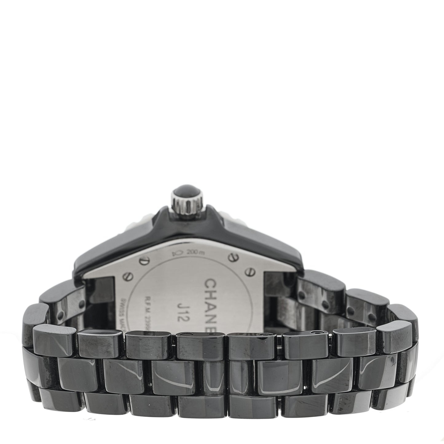 Stainless Steel Ceramic Diamond 33mm J12 Quartz Watch Black
