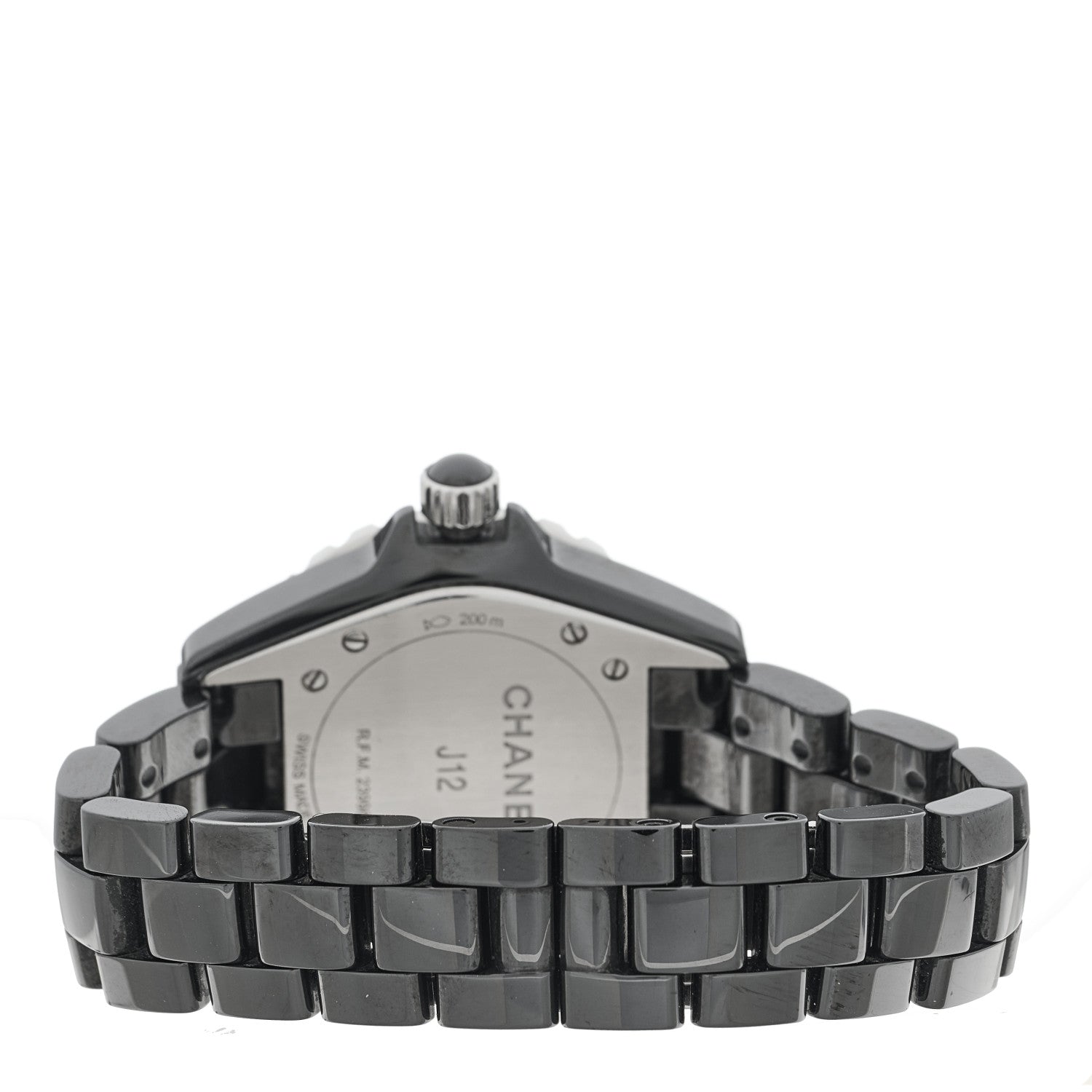 Chanel Stainless Steel Ceramic Diamond 33mm J12 Quartz Watch Black 3 of 4