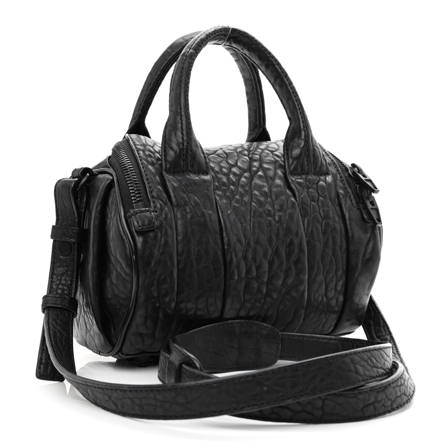 Alexander Wang Pebbled Lambskin Mini Rockie Black Matte Black Hardware 3 of 9