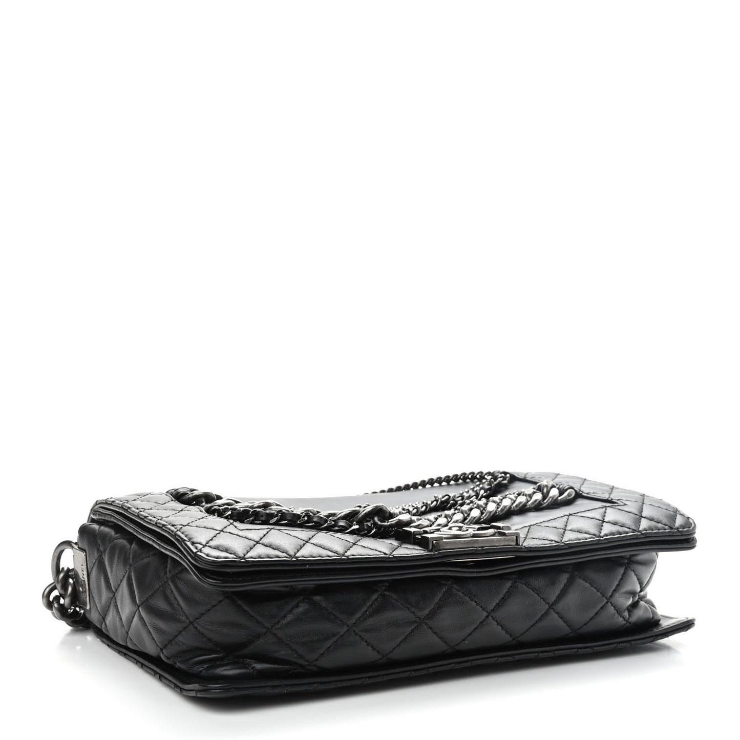 Calfskin Enchained New Medium Boy Flap Black