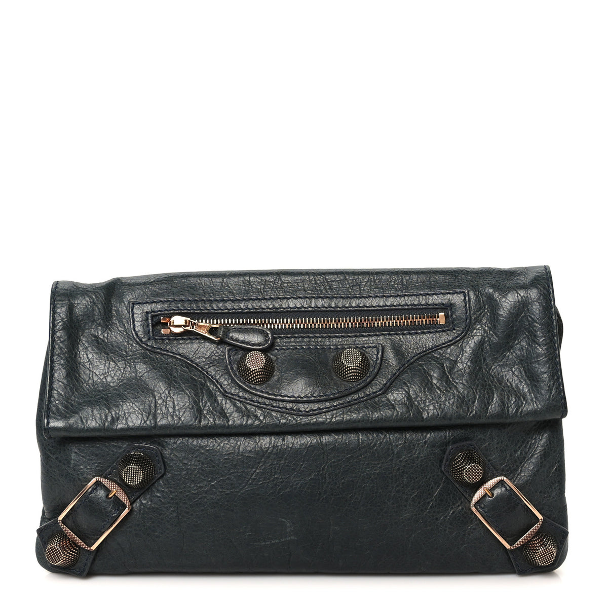 Balenciaga Agneau Giant 21 Rose Gold Hardware Envelope Clutch Anthracite 1 of 12