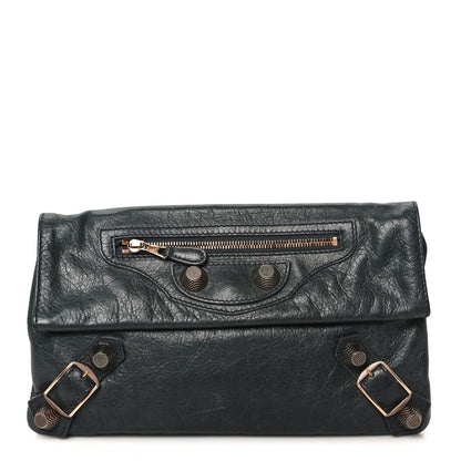 Balenciaga Agneau Giant 21 Rose Gold Hardware Envelope Clutch Anthracite 1 of 12