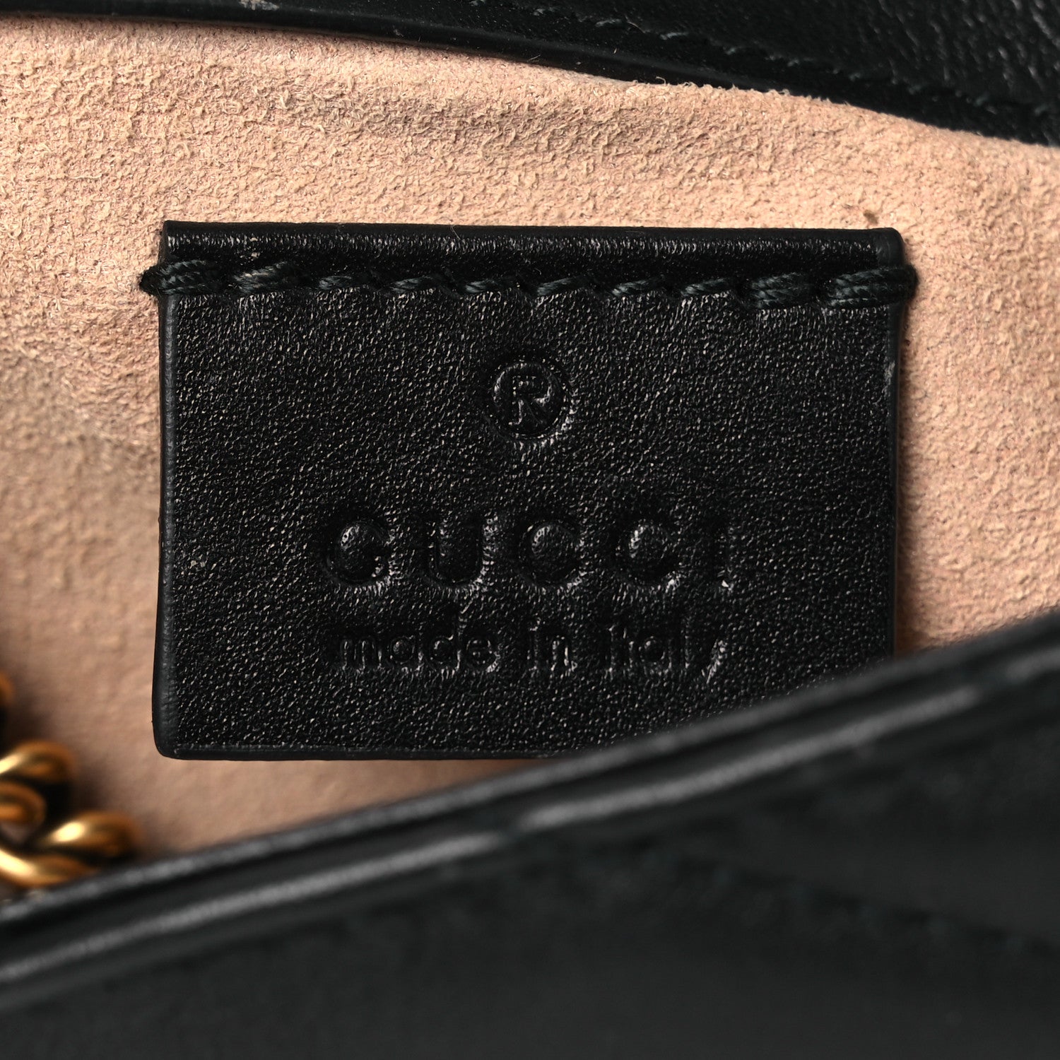 Gucci Calfskin Matelasse Super Mini GG Marmont Shoulder Bag Black 6 of 14