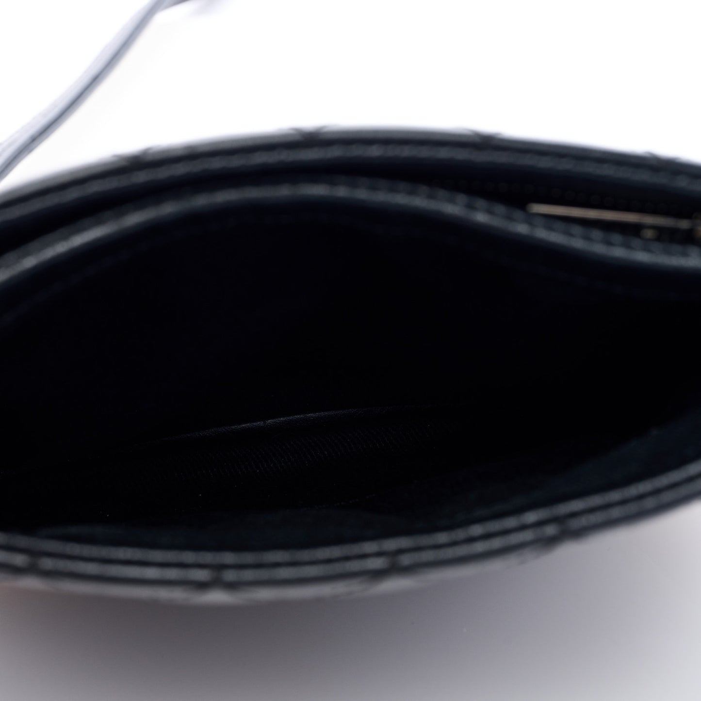 Aged Calfskin Quilted Crossbody Bag Black